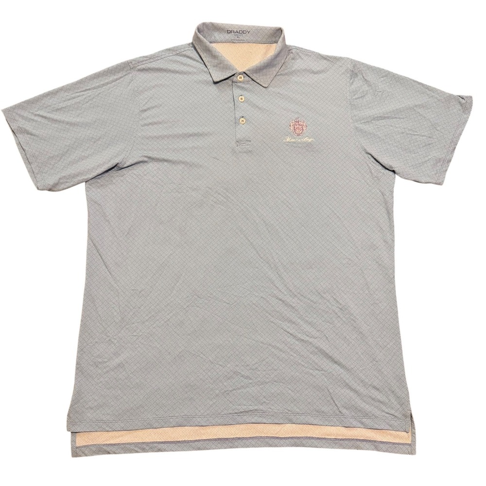 B. Draddy Sport Mar-a-Lago Club Polo Shirt Blue Geometric Men's Size XL BD-CC-03 - Picture 1 of 9